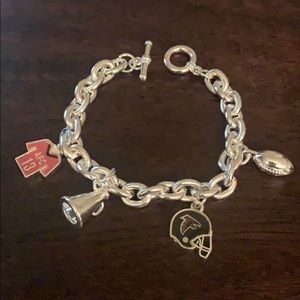 Atlanta Falcons Silver Charm Bracelet